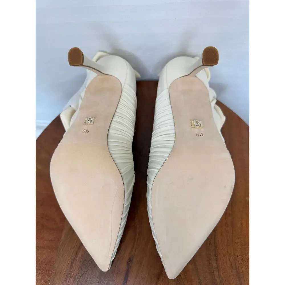 Badgley Mischka Vanesa Ruched Bow Pumps Ivory 8.5 NIB MSRP $225 Wedding